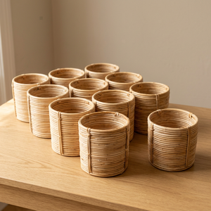 Maceta de Mimbre Hecha a Mano, Cesta para Plantas de Ratán, Ecológica y Ligera, para Hogar, Jardín y Hotel - Product Image 3