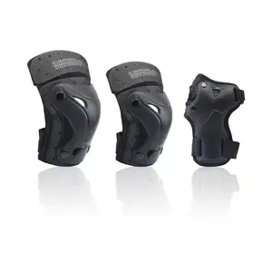 Perlengkapan pelindung bersepeda seluncur roda 3 dalam 1, Set perlengkapan pelindung lutut bantalan siku pelindung pergelangan tangan untuk anak dan dewasa