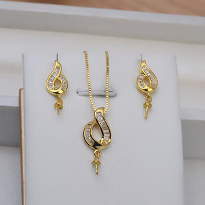 Composants de bijoux simples en argent S925, support de perle en forme de goutte d'eau baroque, plaque légère, perle extraterrestre, version large 5538 - Product Image 1