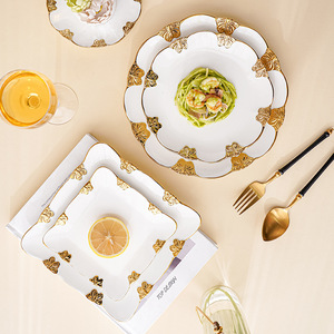 เครื่องใช้บนโต๊ะอาหารแบบนอร์ดิกจานเซรามิกจานอาหารสำหรับใช้ในบ้านจานดินเผาสเต็กและจานสลัดแบบตะวันตก - Product Image 4