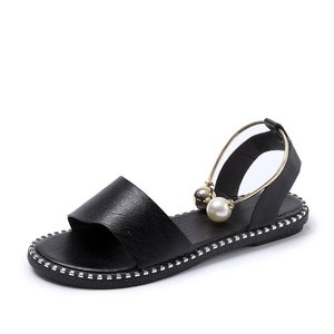 Spring New Collection Ladies Casual Flat Sandals Plus Size Light Weight Pearl Metal Lace-Up Printed Trendy Summer - Product Image 4