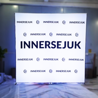 Support de toile de fond LED avec cadre en aluminium, affichage en tissu tendu rétroéclairé pop-up pour la publicité événementielle, boîtes lumineuses