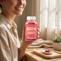 Complément alimentaire en bonbons gélifiés à la biotine pour la croissance des cheveux, avec soin pour la peau et les ongles, améliore la qualité, 60 gummies, 180g, OEM ODM, étiquette privée