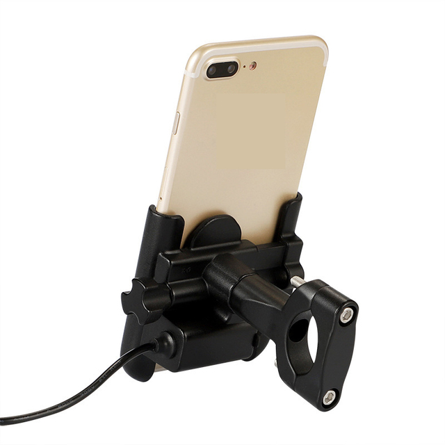 Motorcycles Phone Holder  Mount with Charger with 12-24V USB Port Grip Mobile Phone Holder Navigation Bracket