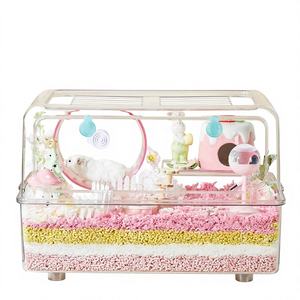 <span class=keywords><strong>Cage</strong></span> panoramique transparente empilable extra-large Yee Golden pour hamsters syriens et rats de compagnie, idéale pour l'élevage de petits animaux. - Product Image 1