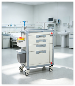 MT MEDICAL Behandlungswagen, Aluminium & Edelstahl, ABS-Arbeitsplatte, Zentralverriegelung, 100mm Rollen für Krankenhäuser - Product Image 4