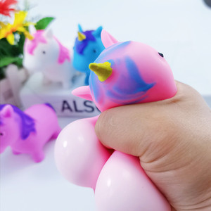 Balle anti-stress licorne en caoutchouc souple TPR à pétrir, jouet musical licorne cheval en pâte à modeler pour soulager le stress - Product Image 5