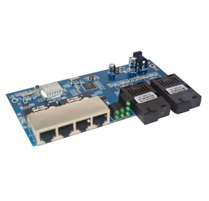 Commutateur Ethernet Gigabit 4 RJ45 2 SC, convertisseur de média en Fiber optique 2F4E, Port PCB