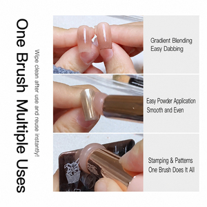 Portable Silicone Nail Art Brush with Dust Proof <b>Cap</b> Multifunctional Gradient Effect Tool for Magic Mirror Chrome Powder Nail - Product Image 4