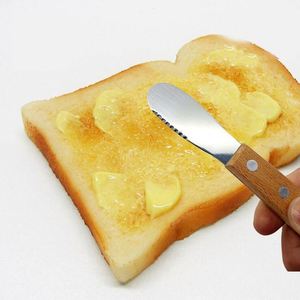 Cuchillos para Queso y Crema con Mango de Madera Natural, Mini Espátulas de Acero Inoxidable para Untar y Rebanar Queso y Mantequilla - Product Image 3