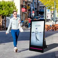 HDFocus 43 pulgadas Android Pantalla interactiva al aire libre Medios digitales portátiles Publicidad Batería Clasificación IP65 Visualización Animación