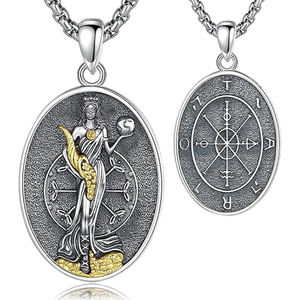 Collier pendentif Totem de la déesse grecque antique de l'abondance, en argent pur 925, rétro, porte-bonheur, richesse et prospérité - Product Image 1
