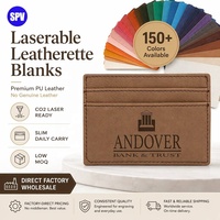 Portefeuille en cuir gravable au laser avec logo personnalisé, porte-cartes vierge en similicuir pour gravure laser