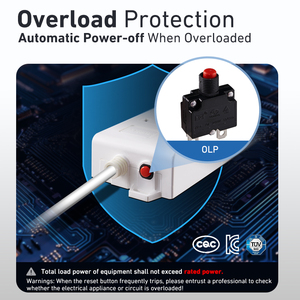 Regleta de Enchufes con Cable de Extensión de 1.8M, Estándar del Reino Unido, 3 Tomas, 13A, Cable de Extensión de Cobre para el Hogar, Enchufe Múltiple - Product Image 2