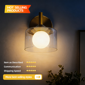 Nordic American Creative Glass <b>Wall</b> Lamp Indoor <b>Wall</b> <b>Sconce</b> Bathroom Vanity <b>Light</b> for Living Room Bedroom Corridor Aisle Hotel - Product Image 2