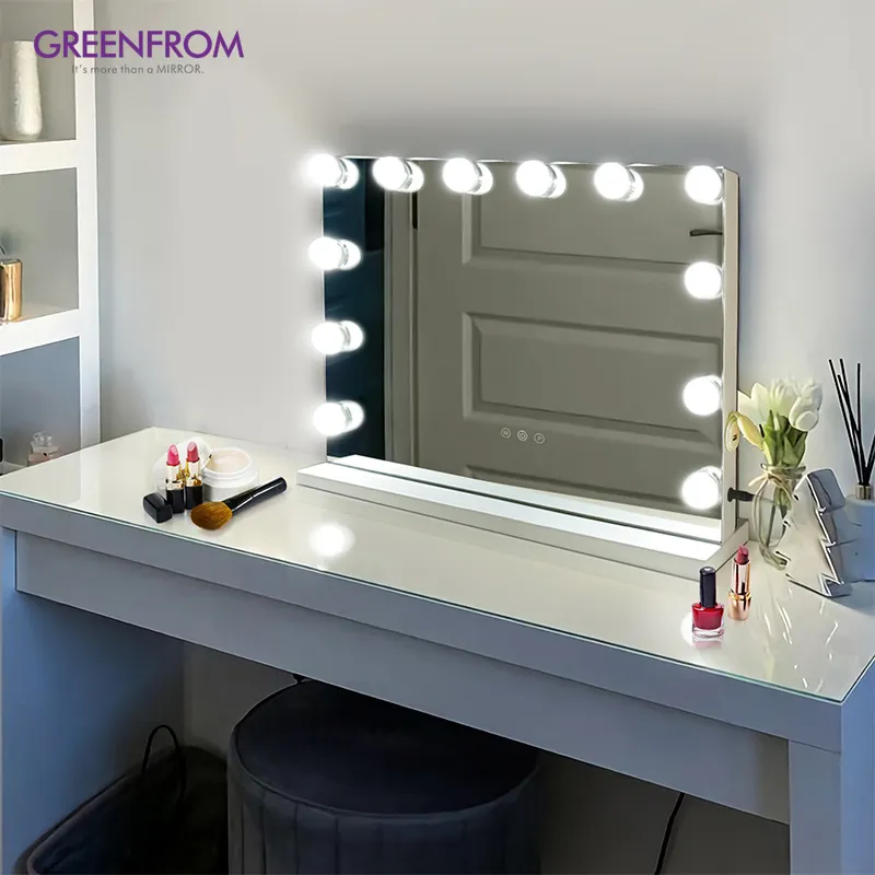 Modern Design Metal Led Mirror Vanity Make Hollywood Make-Up Spiegel Met 12 Lampen