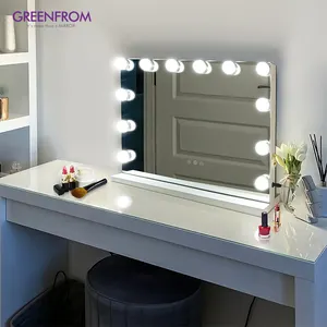 Modernes Design Metall Led Spiegel Vanity Makeup Hollywood Makeup Spiegel mit 12 Glühbirnen