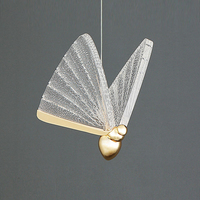 Nouvelle lampe suspendue LED en acrylique en forme de papillon, style nordique moderne, décoration intérieure, salon, salle à manger