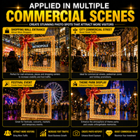 Marco de Fotos LED para Exteriores con Motivo Navideño, Decoración Luminosa para Centros Comerciales, Eventos, Bodas, Exhibición Comercial, Tamaño Personalizado