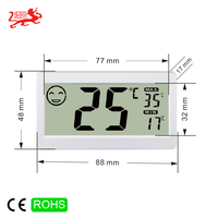 DC206 Mini C ° /F °   Termometer-Higrometer, Detektor Suhu dan Kelembapan dengan Layar Kenyamanan, Termometer Digital untuk Rumah, Kamar Tidur, Kantor, Mobil