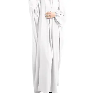 Chiffon Custom Dubai Solid Color Simple Modest Islamic Clothing Abaya Muslim Dresses For Women
