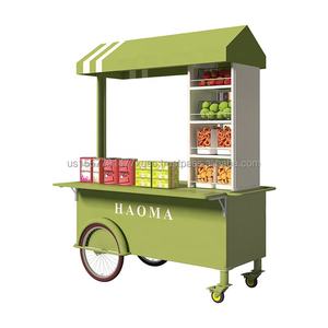 New Outdoor Mobile <b>Coffee</b> Booth Food Trolley Stainless Steel 3-<b>Wheel</b> Portable Handcart - Product Image 5