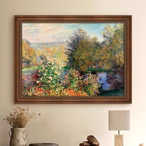 <span class=keywords><strong>Peinture</strong></span> à l'huile décorative <span class=keywords><strong>Monet</strong></span>, Impression du lever de soleil, <span class=keywords><strong>jardin</strong></span> rétro, style américain, encadrée, suspendue, nénuphars, <span class=keywords><strong>peinture</strong></span> pour salon - Product Image 3