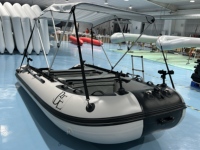 Bateau pneumatique en aluminium gris de 4 m à 4,3 m pour 6 personnes, idéal pour les voyages sur lac, rivière et mer ouverte, bateau à rames