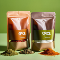 Sachets en Plastique à Fond Plat en Feuille d'Aluminium Imprimés sur Mesure pour Épices et Assaisonnements