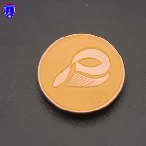 Kuwait custom round soft enamel plating rose gold color lapel pin badge metal zinc alloy pin badge for sale