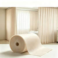 Rouleau de tissu non tissé en PP ignifuge beige 100-120 g/m² sur mesure pour rideaux d'hôpital