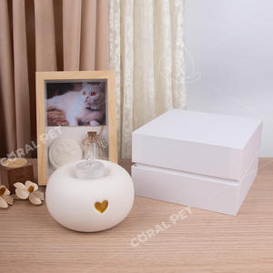Mumluk seramik urn ile seramik urn köpek külleri sake cat kedi kremasyon cenaze kalp evcil hayvan vazosu - Product Image 5