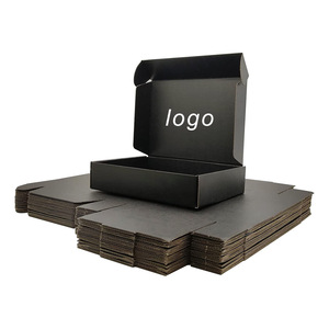 Box Custom Logo Printing Eco Packaging Box Black Shipping Corrugated Cardboard Kraft Mailer Box For Clothes