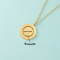 Collier en acier inoxydable Collier pendentif tournant rond Gravure au laser Logo Nom Impression Photo Pendentif vierge Matériel