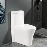 WC monobloc moderne CORONIS à chasse double en céramique, à siphon P, à poser au sol, pour usage domestique et hôtelier, directement de l'usine