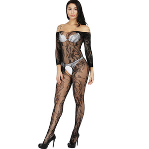 Bas sexy en résille de couleur à manches longues pour tout le corps, sous-vêtements transparents en filet, lingerie érotique pour dames - Product Image 6