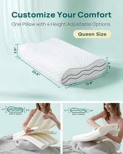 Bantal tidur ukuran Queen, bantal gelombang ortopedi kontur dapat disesuaikan ergonomis perut belakang untuk Tempat Tidur samping - Product Image 6