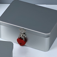Boîte de rangement en fer blanc verrouillable et recyclable 2352B pour bijoux, bagues, montres, lunettes et petits objets – Vente en gros