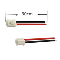 Kabel Konektor Flat 2-Pin Mini Micro JST 2.0 PH Merah Hitam dengan Selubung PVC Nylon dan Konduktor Tembaga Berlapis Timah untuk Elektronik