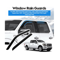 Protectores de Lluvia para Ford F150 SuperCrew 2015-2025 Super Duty 2017-2025 Crew Cab, Visores Laterales Adhesivos para Ventanas, Deflectores de Ventana