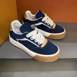 Chaussures de course basses en cuir personnalisables avec logo pour hommes, style basketball, noires, légères, pour la marche quotidienne - Product Image 4