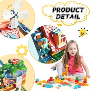 330 Parça Bilyalı Labirent Macera Kaydırağı Yapım Blokları Seti DIY Bilyalı Labirent Yarış Pisti Yuvarlanma Topu Tuğlaları Yapım Oyuncağı Asansörlü - Product Image 6