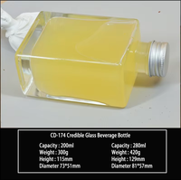 Pequeño 200ml 280ml Tapa de rosca Bebidas cuadradas Botellas de vidrio Botella de cerveza de champán transparente vacía para batidos de jugo Licor de soda