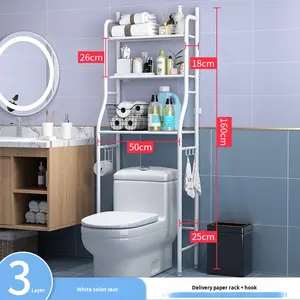 <span class=keywords><strong>Estante</strong></span> de Almacenamiento de 3 Niveles para Lavadora, Organizador de Baño Moderno de Metal, <span class=keywords><strong>Estante</strong></span> Negro para Colocar Sobre la Lavadora, <span class=keywords><strong>Toallero</strong></span> - Product Image 6