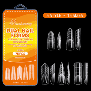 Nuevo Molde Transparente de Doble Capa No.15 5 Acrílico PMMA 75 piezas/caja para Uñas Francesas, Extensión de Uñas, Salón y Uso Personal - Product Image 4