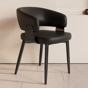 Chaise de salle à manger minimaliste italienne, fauteuil de restaurant haut de gamme de luxe, chaise de salle à manger à dossier rembourré design - Product Image 5