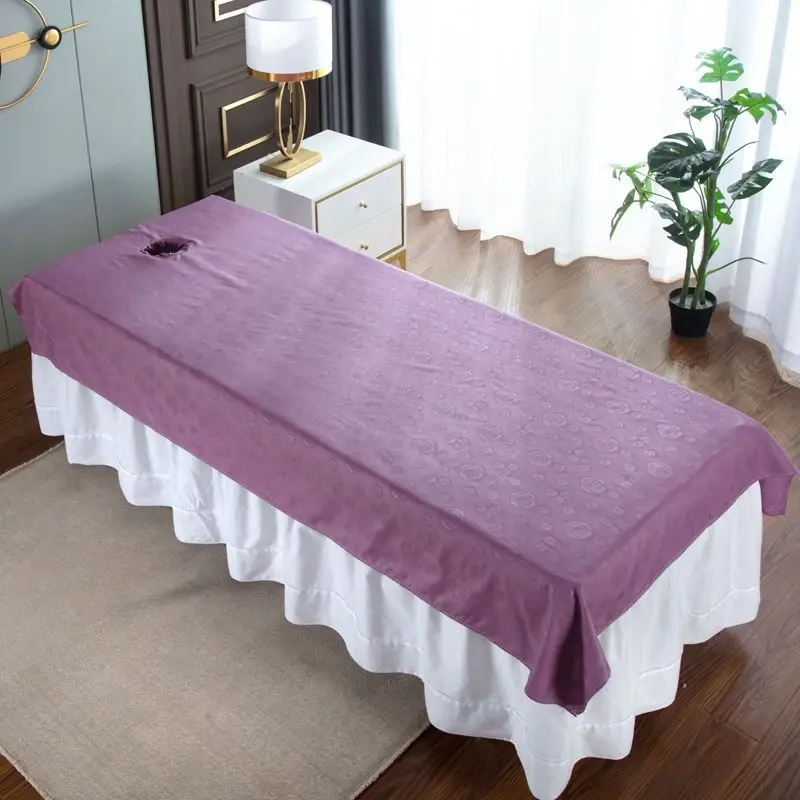 Wholesale High Quality Customized Beauty Salon Bed Sheet with Hole Massages Table Home Hotel Protector Cover