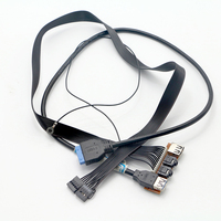 Audio Mic Entrada Salida Dual USB PC Computadora Caja Panel frontal Placa base Cable