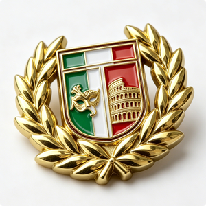 Italy Flag Colosseum Mask Custom Metal <b>Pin</b> Other Plating Hard Enamel Souvenir <b>Badge</b> Irregular Shape Modern Traditional Theme - Product Image 5