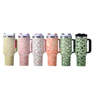 Valentine's Day Gifts USA WAREHOUSE Double Walled Stainless Steel Travel Mug 40oz Tumbler With Handle Sublimation Blanks Cup Que